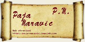 Paja Maravić vizit kartica